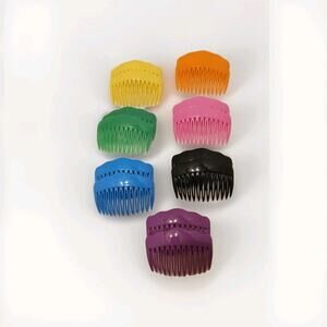 Vintage Combs Hair Barettes Banana Clips 2.5” Hong Kong Neon Colors Set Of 17